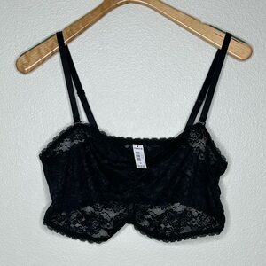 Torrid Bandeau Black Lace with Straps, Size 3, New with Tags.